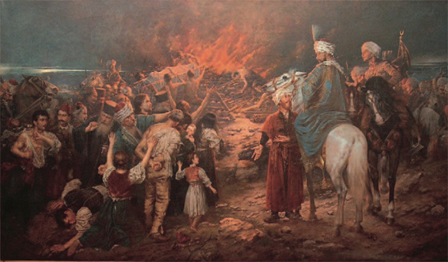 Stevan_Aleksić,_Spaljivanje_Moštiju_Svetog_Save,_1912